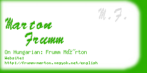 marton frumm business card